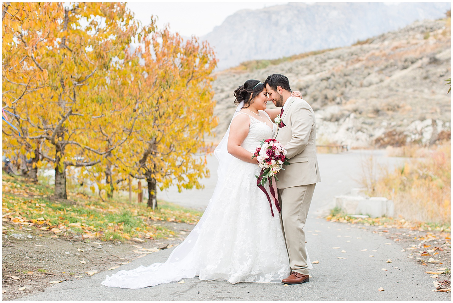 Classic Fall Wedding Burgundy Pink Brewster WA Tiffany Joy W Photography