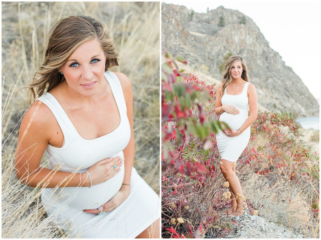 Fall Maternity Columbia River and Vineyard Session