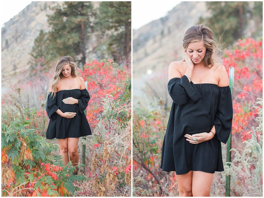 Fall Maternity Columbia River and Vineyard Session