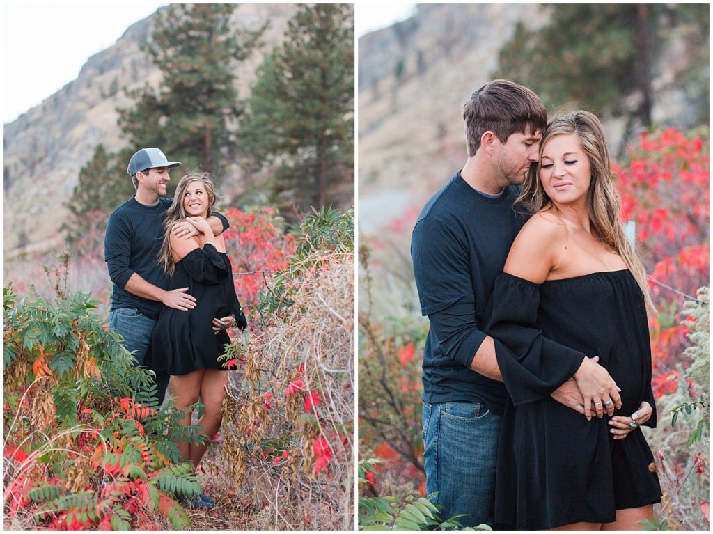 Fall Maternity Columbia River and Vineyard Session