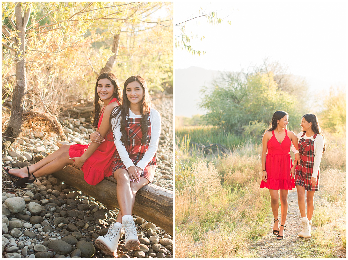 Summer River and Fall Orchard Senior Girl Twin Session Tiffany Joy W Photography