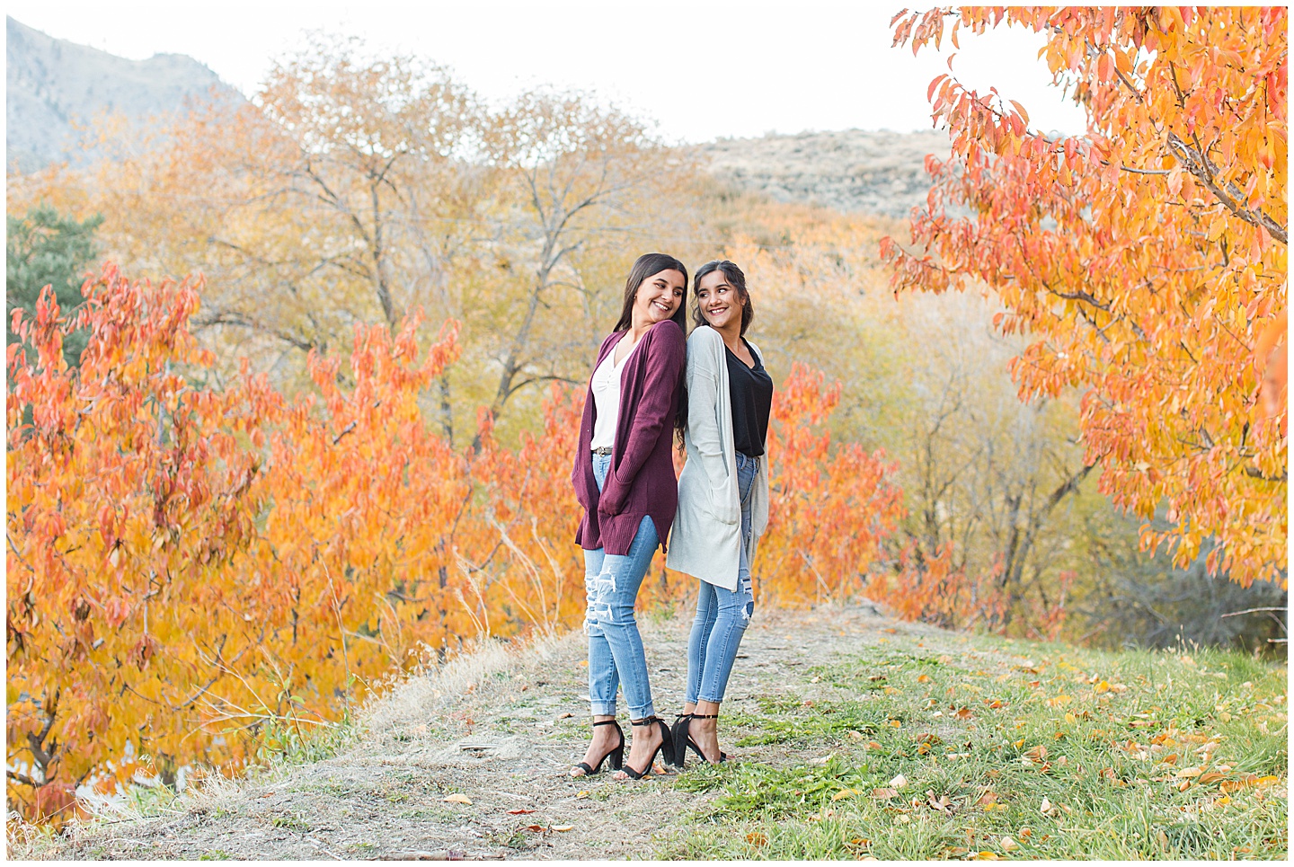 Summer River and Fall Orchard Senior Girl Twin Session Tiffany Joy W Photography