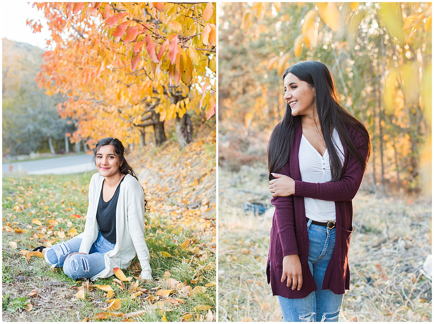 Summer River and Fall Orchard Senior Girl Twin Session Tiffany Joy W Photography