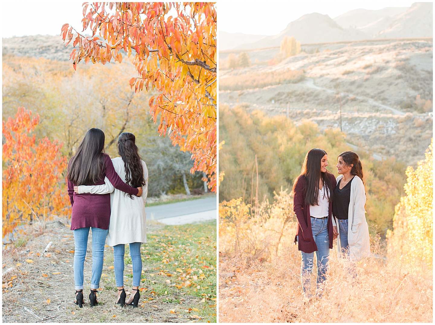 Summer River and Fall Orchard Senior Girl Twin Session Tiffany Joy W Photography