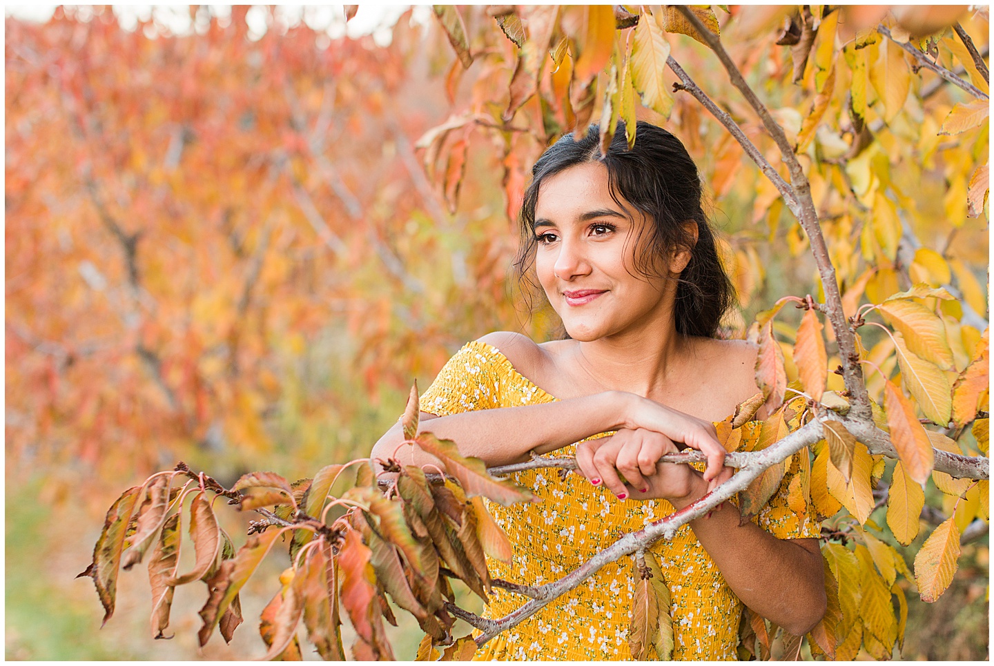 Summer River and Fall Orchard Senior Girl Twin Session Tiffany Joy W Photography