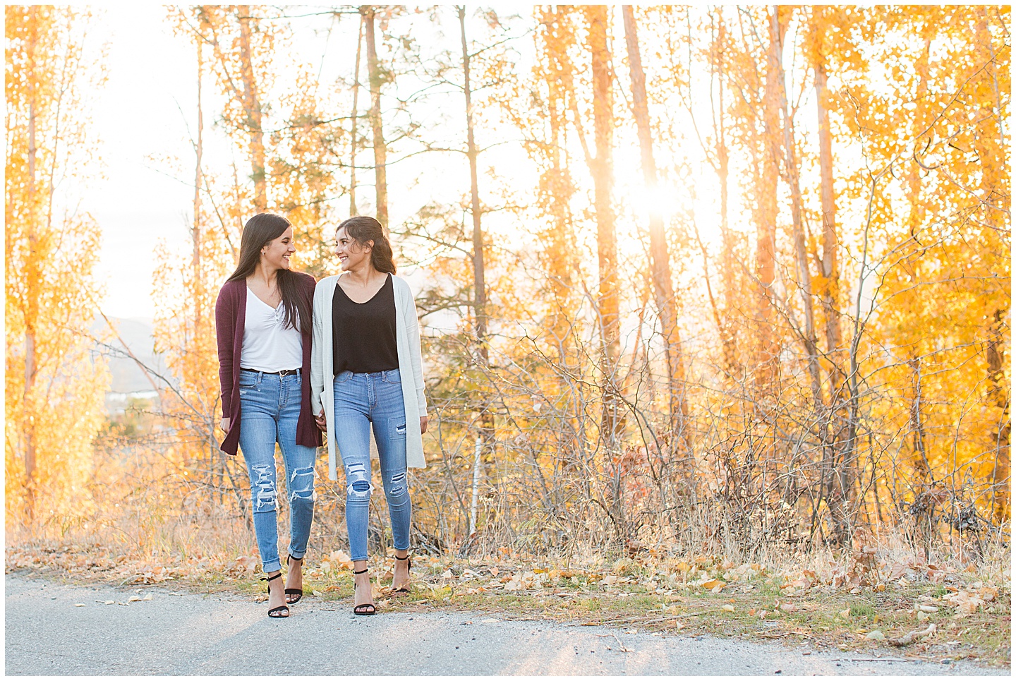 Summer River and Fall Orchard Senior Girl Twin Session Tiffany Joy W Photography