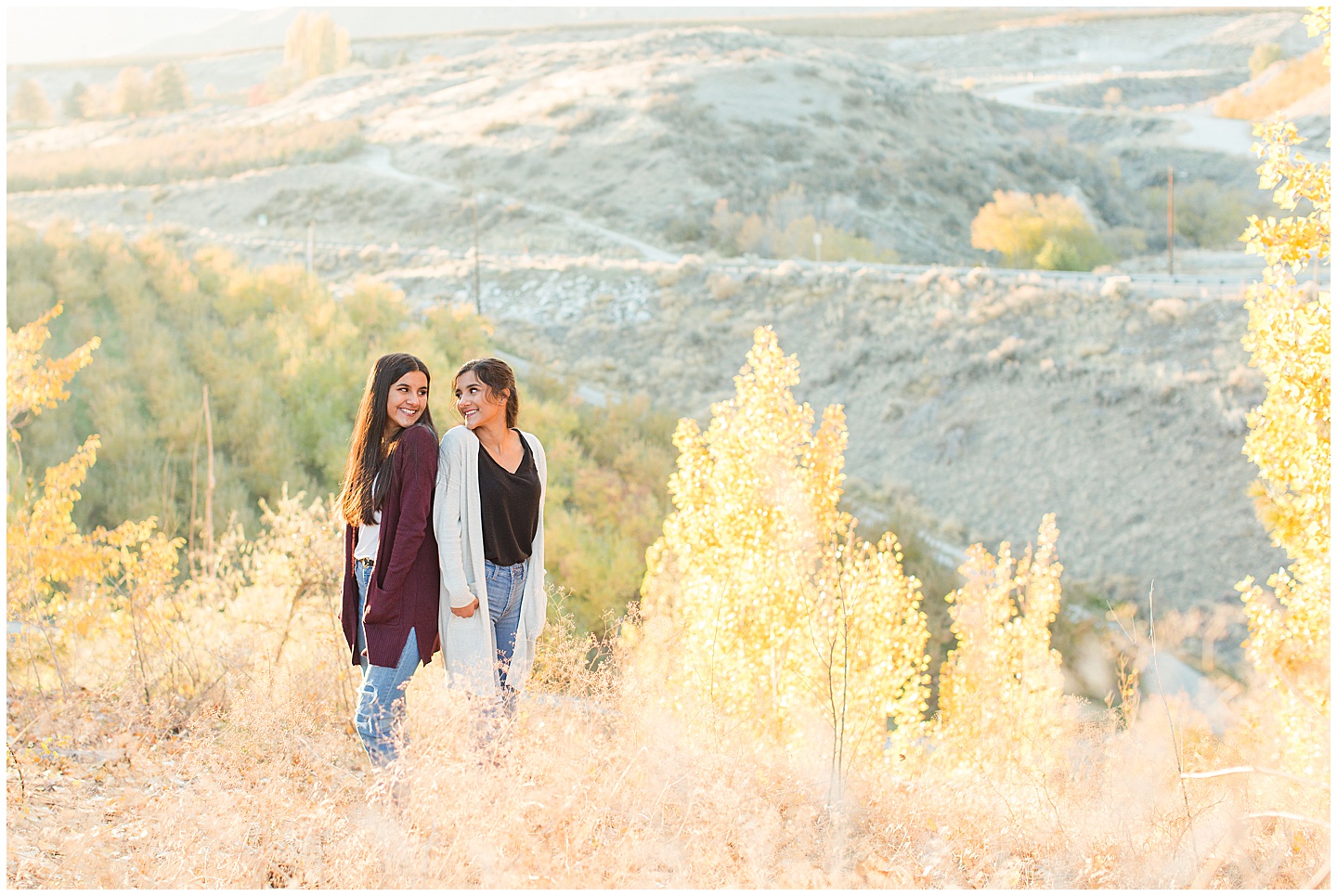 Summer River and Fall Orchard Senior Girl Twin Session Tiffany Joy W Photography