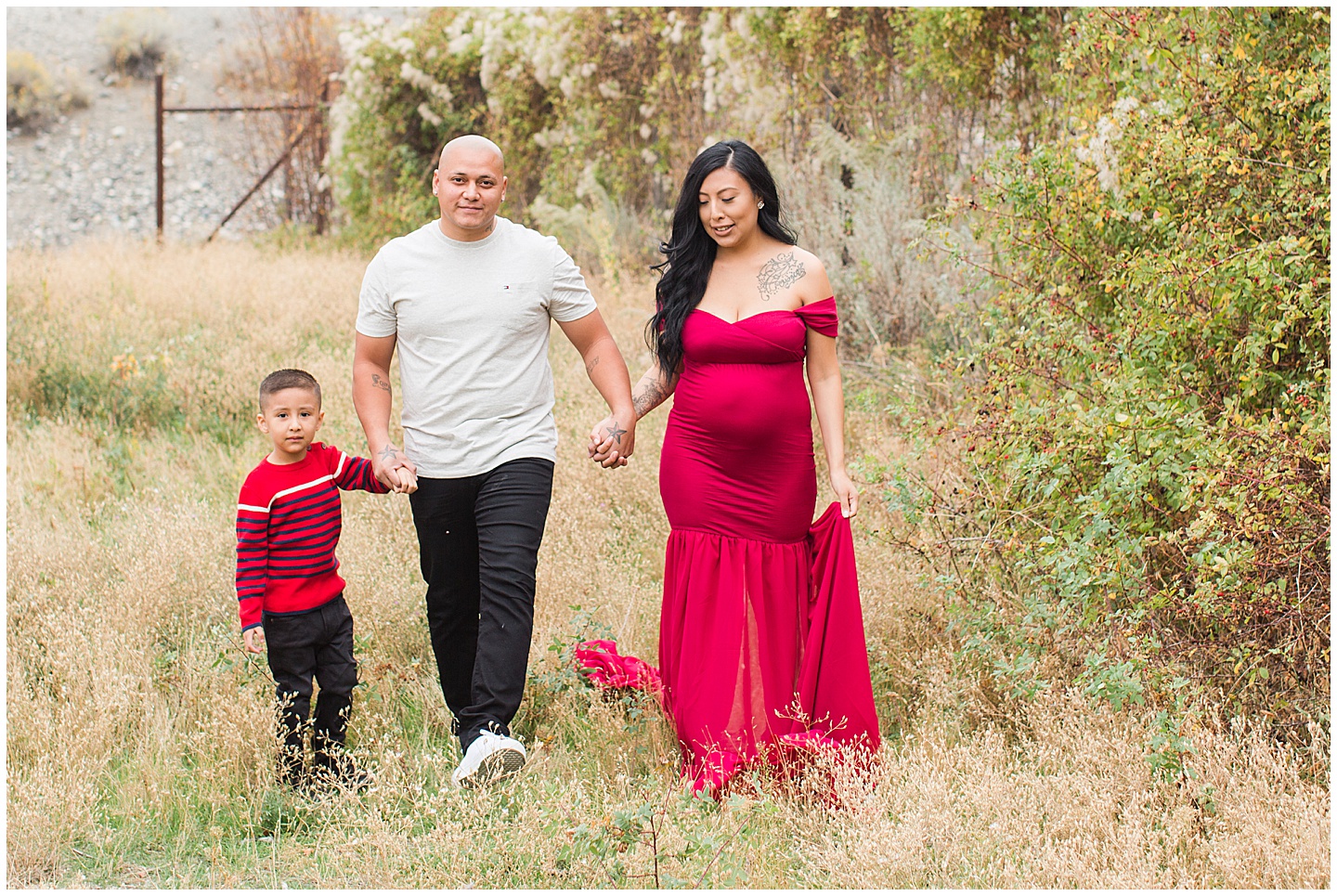 Vineyard and Mountain Red Dress Glamour Maternity Session Tiffany Joy W Photography