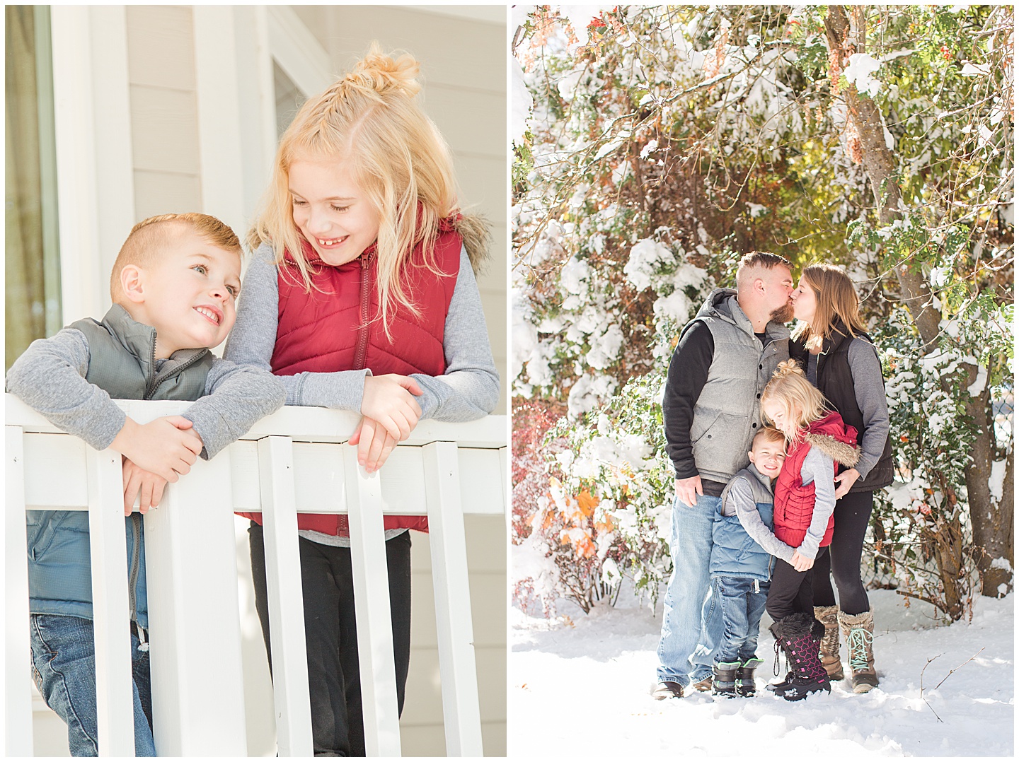 Fall Snow Family Session Cheney WA Tiffany Joy W Photography