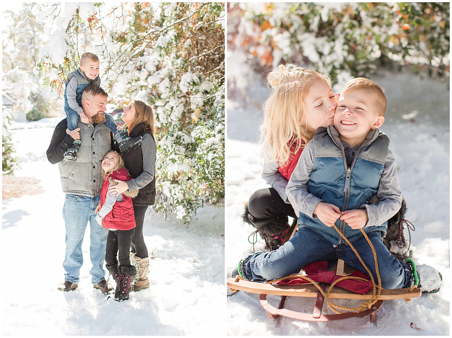 Fall Snow Family Session Cheney WA Tiffany Joy W Photography