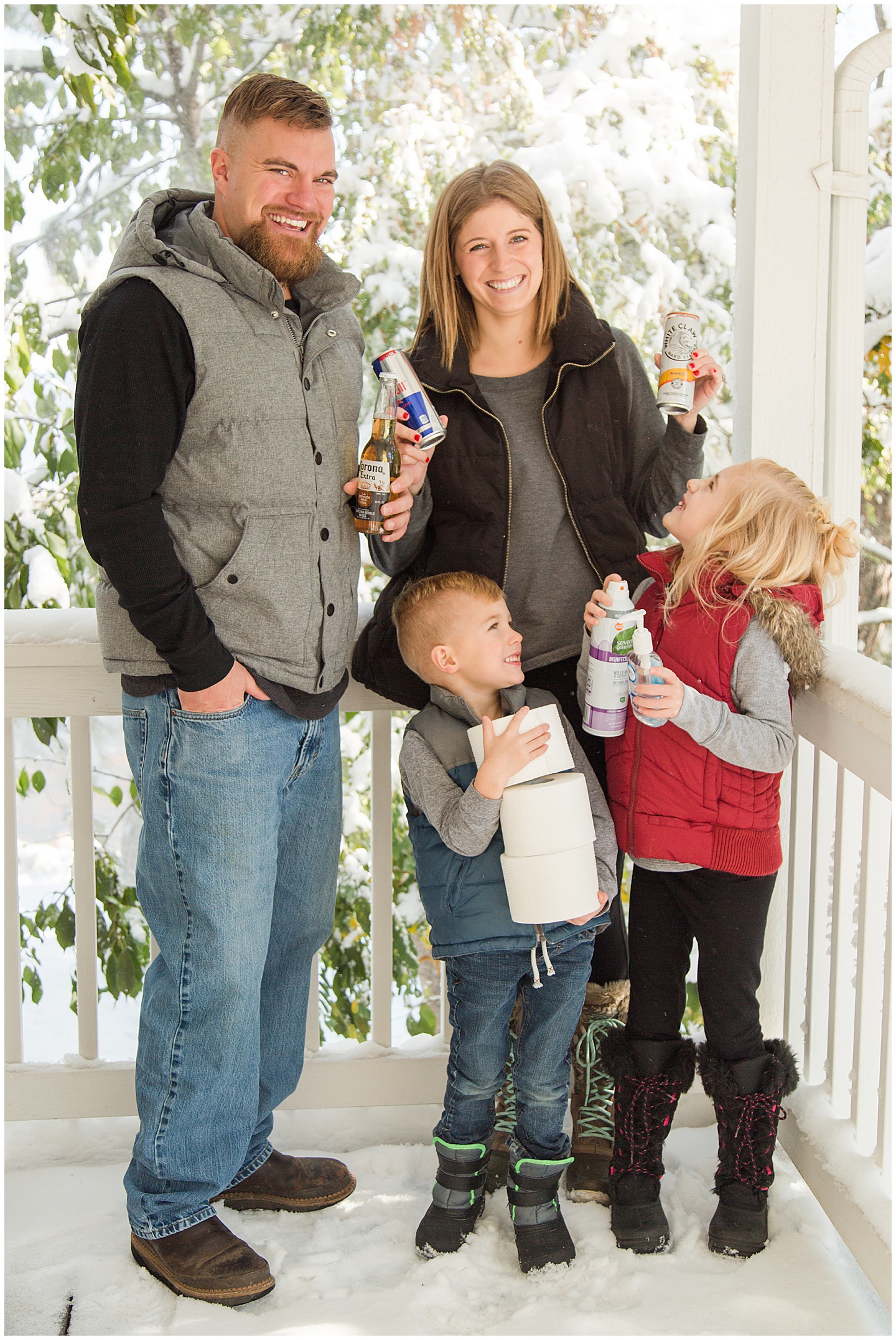 Fall Snow Family Session Cheney WA Tiffany Joy W Photography