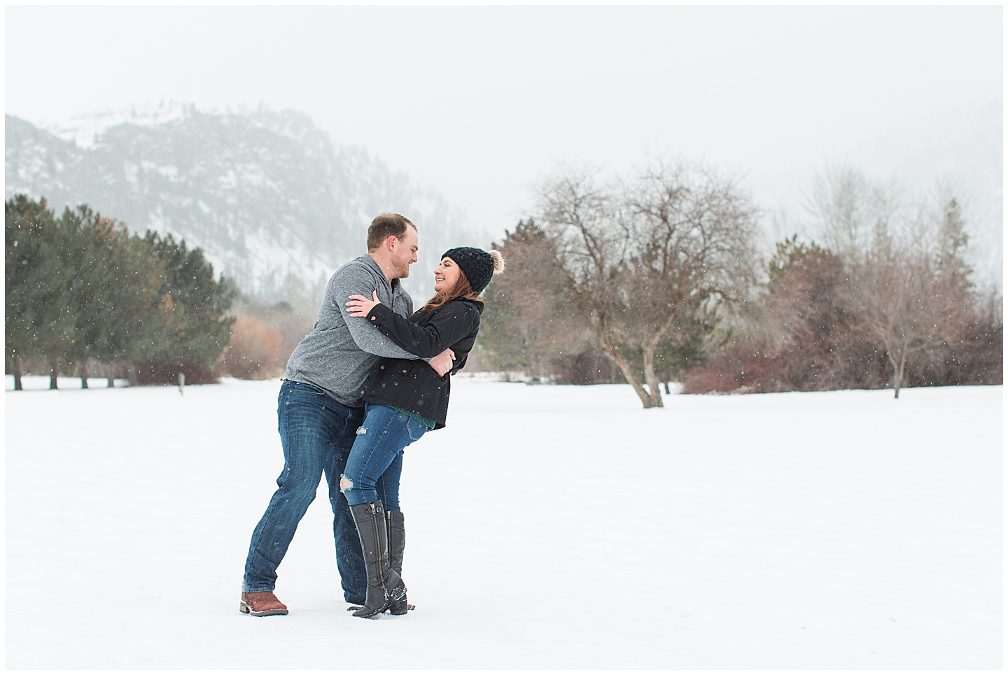 Winter Snowy Mountain Engagement Session Tiffany Joy W Photography