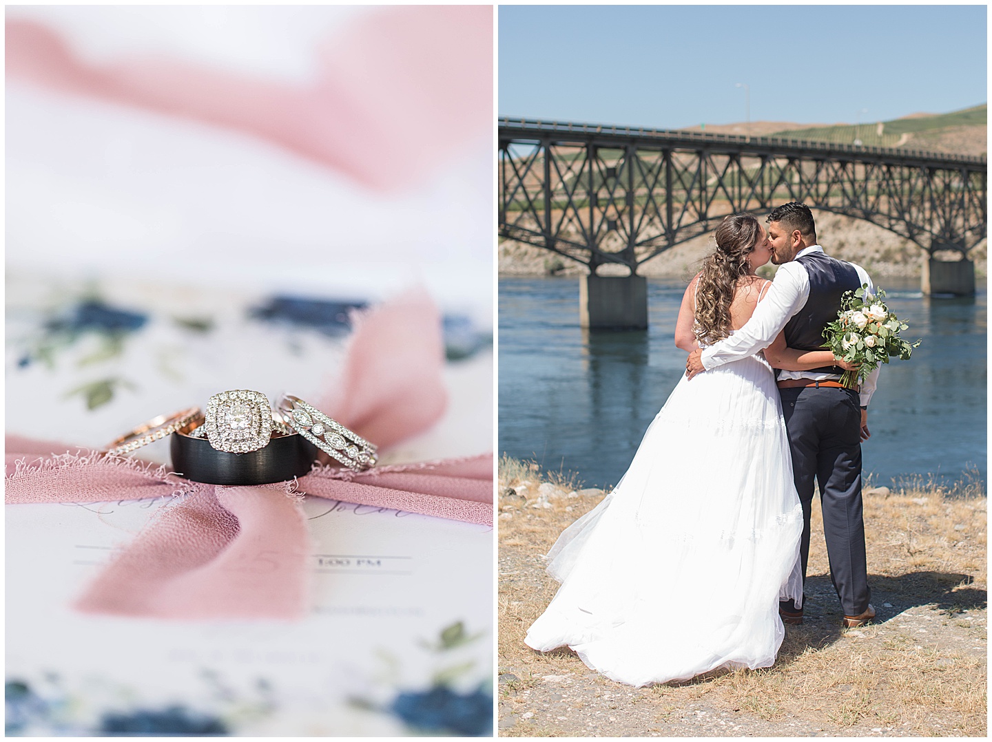 Columbia River Navy and Pink Wedding Tiffany Joy W Photography