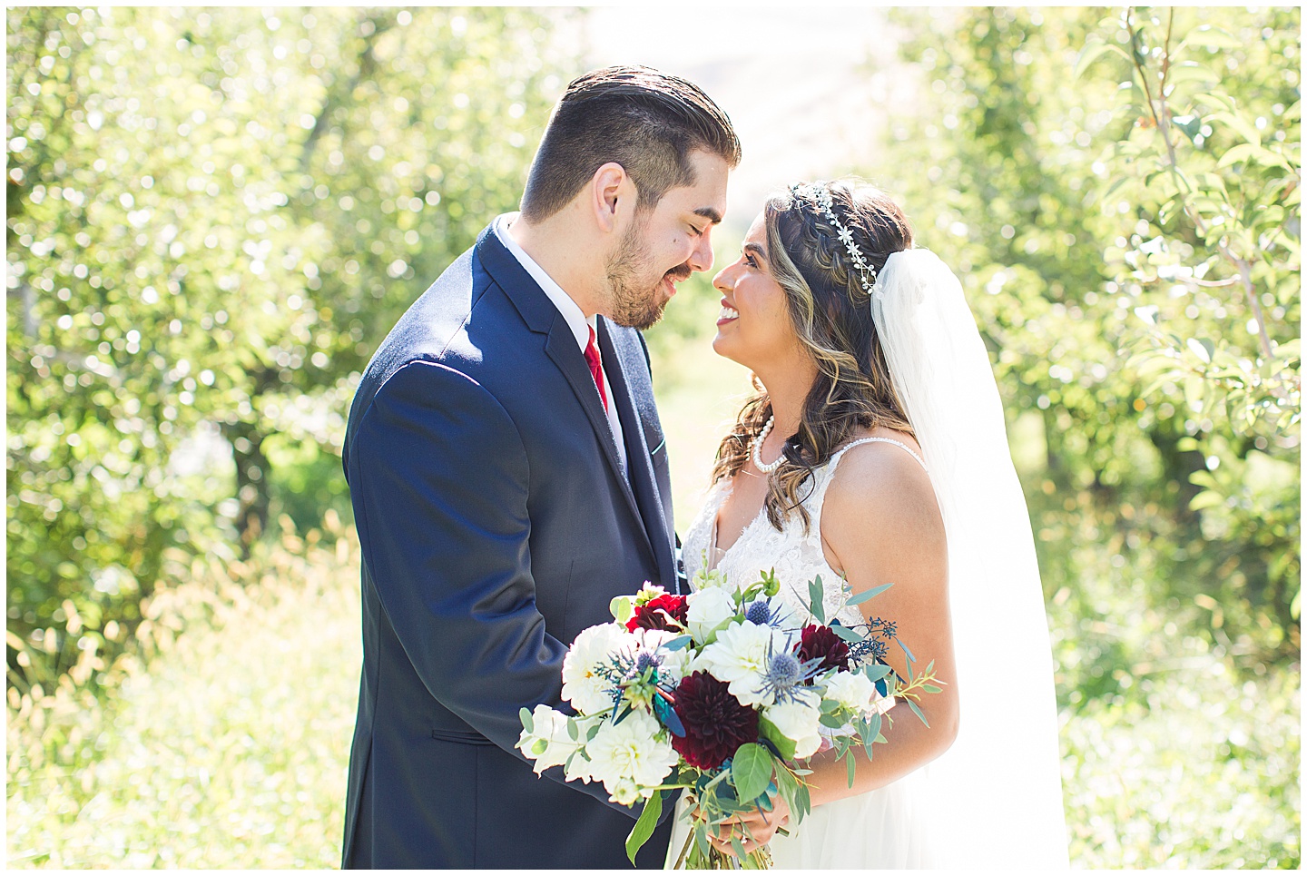 Wenatchee Mountain view wedding navy and maroon Tiffany Joy W Photography