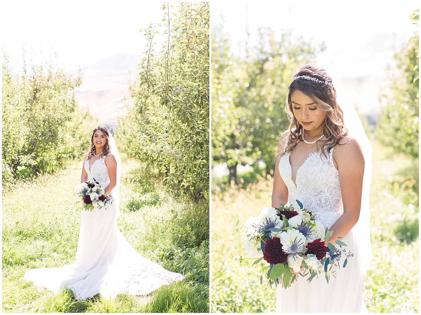 Wenatchee Mountain view wedding navy and maroon Tiffany Joy W Photography