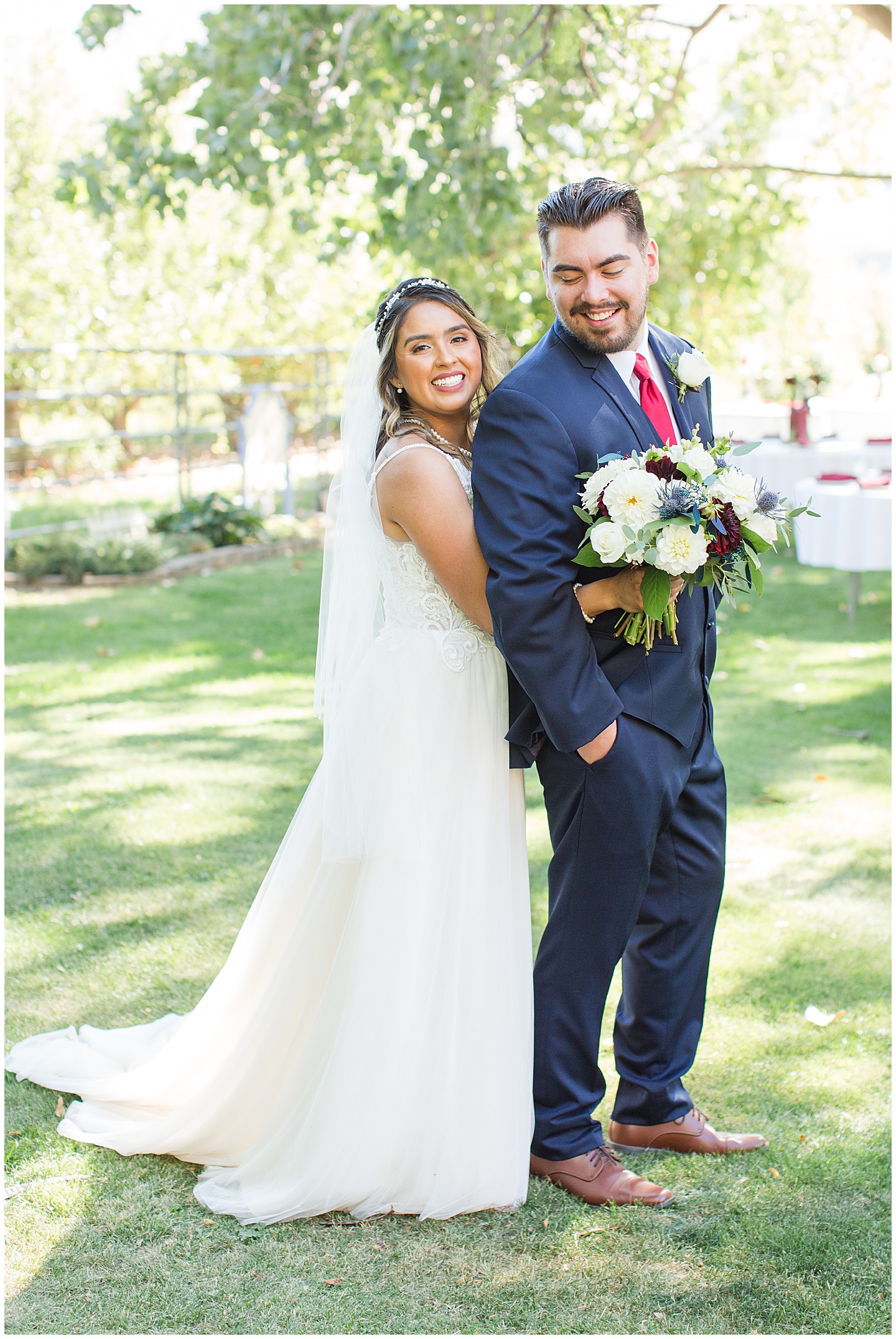 Wenatchee Mountain view wedding navy and maroon Tiffany Joy W Photography