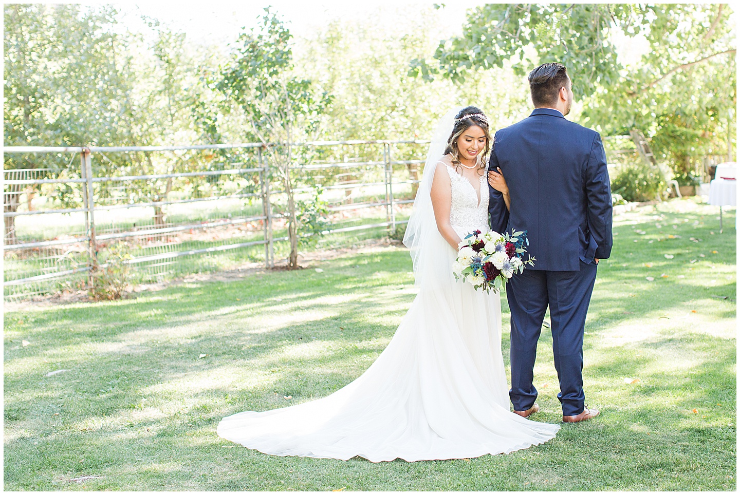 Wenatchee Mountain view wedding navy and maroon Tiffany Joy W Photography