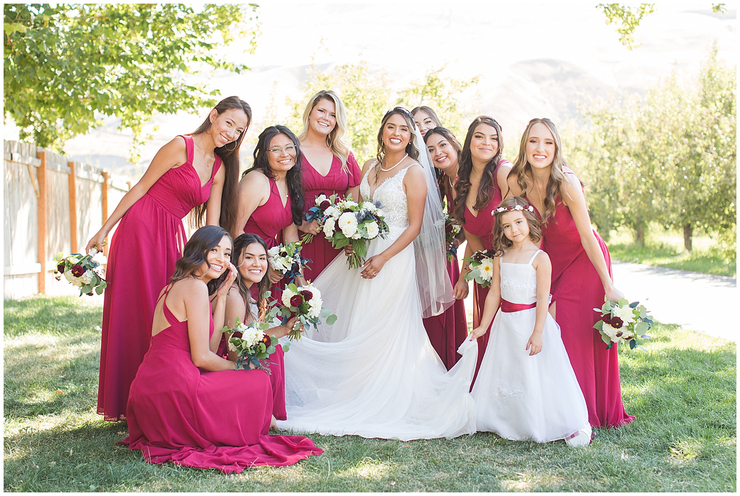 Wenatchee Mountain view wedding navy and maroon Tiffany Joy W Photography