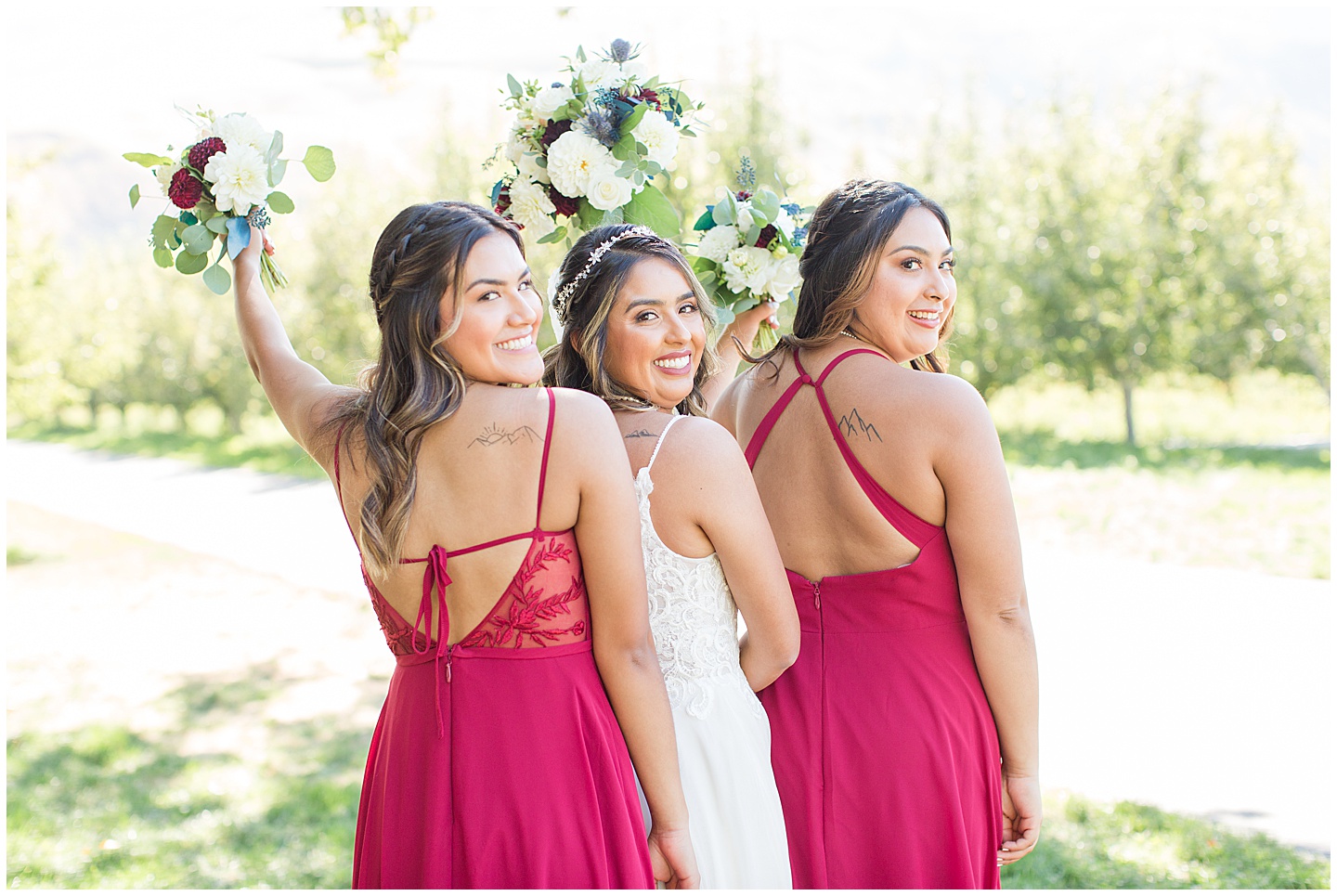 Wenatchee Mountain view wedding navy and maroon Tiffany Joy W Photography