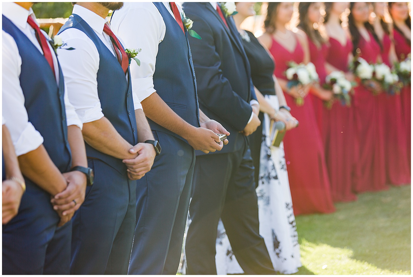 Wenatchee Mountain view wedding navy and maroon Tiffany Joy W Photography