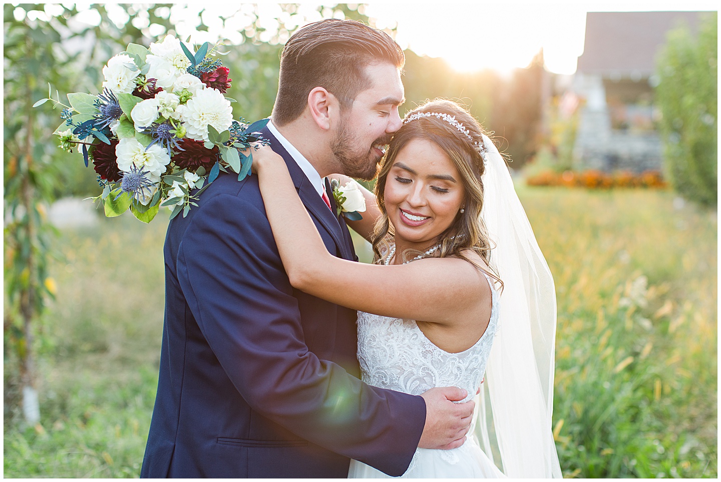 Wenatchee Mountain view wedding navy and maroon Tiffany Joy W Photography