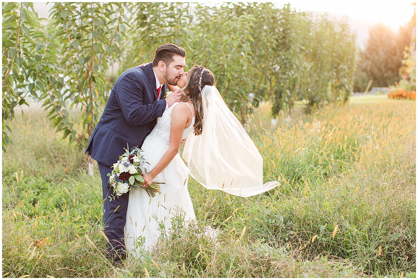 Wenatchee Mountain view wedding navy and maroon Tiffany Joy W Photography