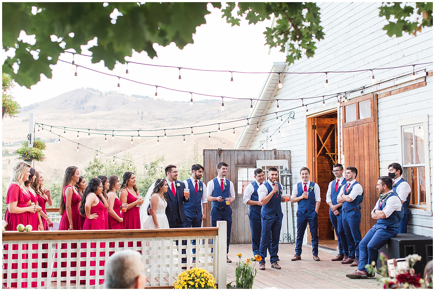 Wenatchee Mountain view wedding navy and maroon Tiffany Joy W Photography