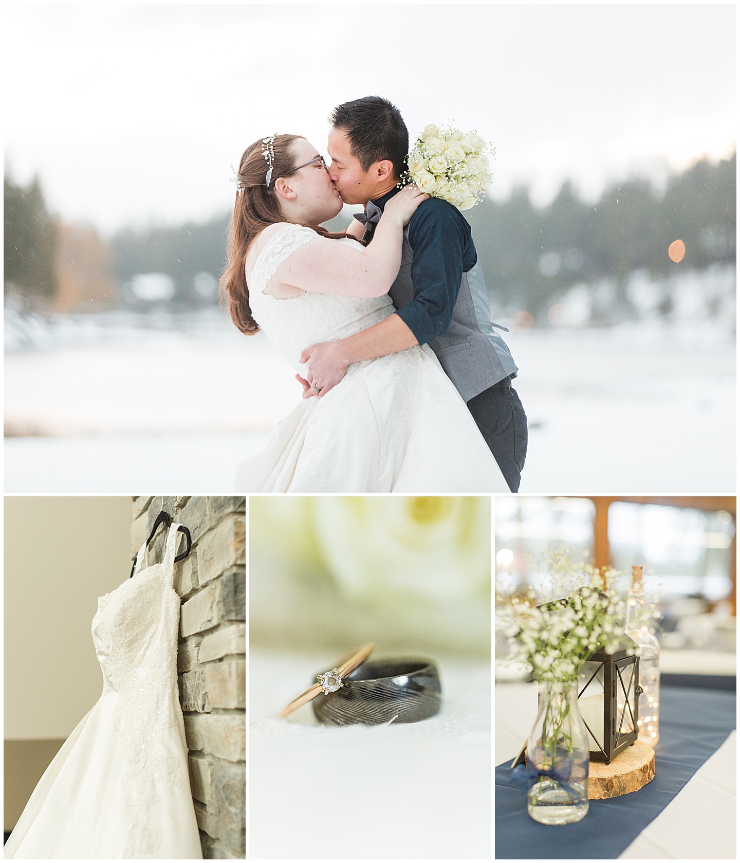 Winter Wedding, Navy, Snow Tiffany Joy W Photography