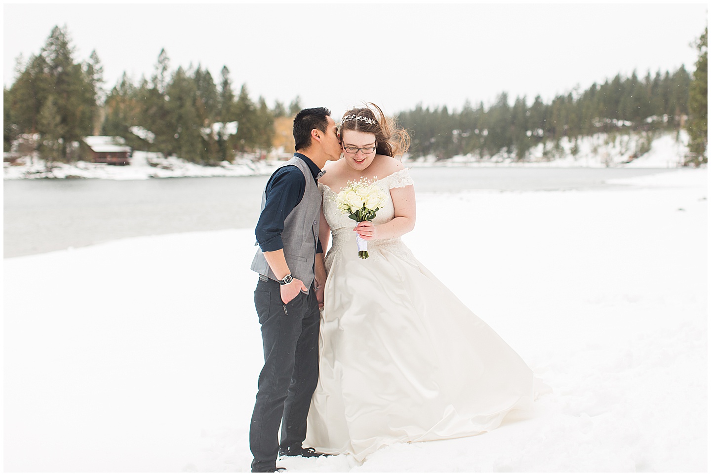 Winter River Mountain Lodge Wedding TIffany Joy W Photography