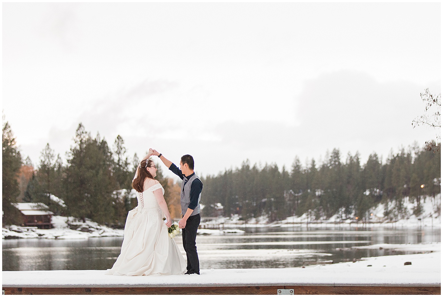 Winter River Mountain Lodge Wedding TIffany Joy W Photography