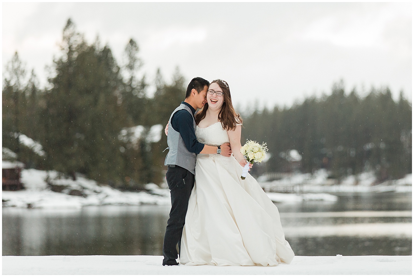 Winter River Mountain Lodge Wedding TIffany Joy W Photography