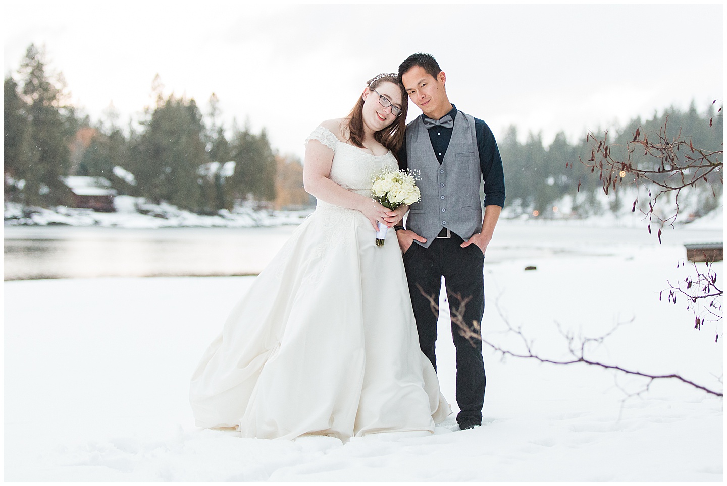 Winter River Mountain Lodge Wedding TIffany Joy W Photography