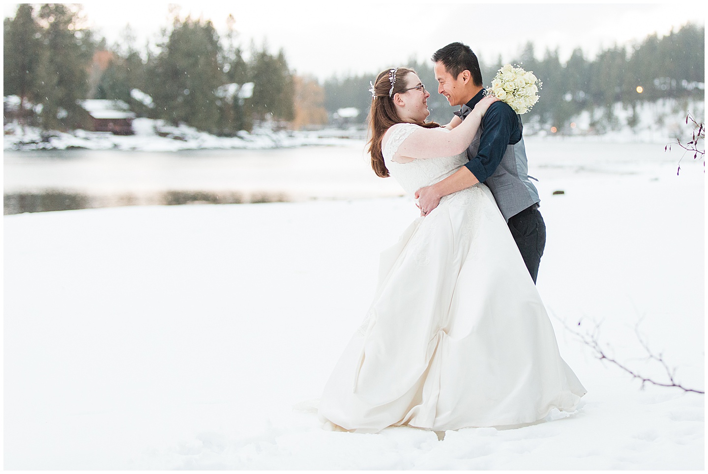 Winter River Mountain Lodge Wedding TIffany Joy W Photography