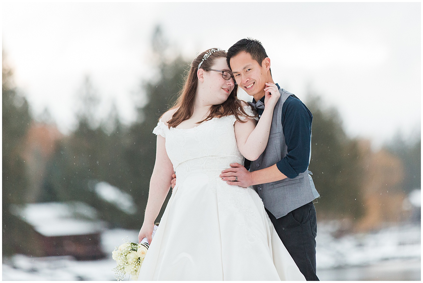 Winter River Mountain Lodge Wedding TIffany Joy W Photography