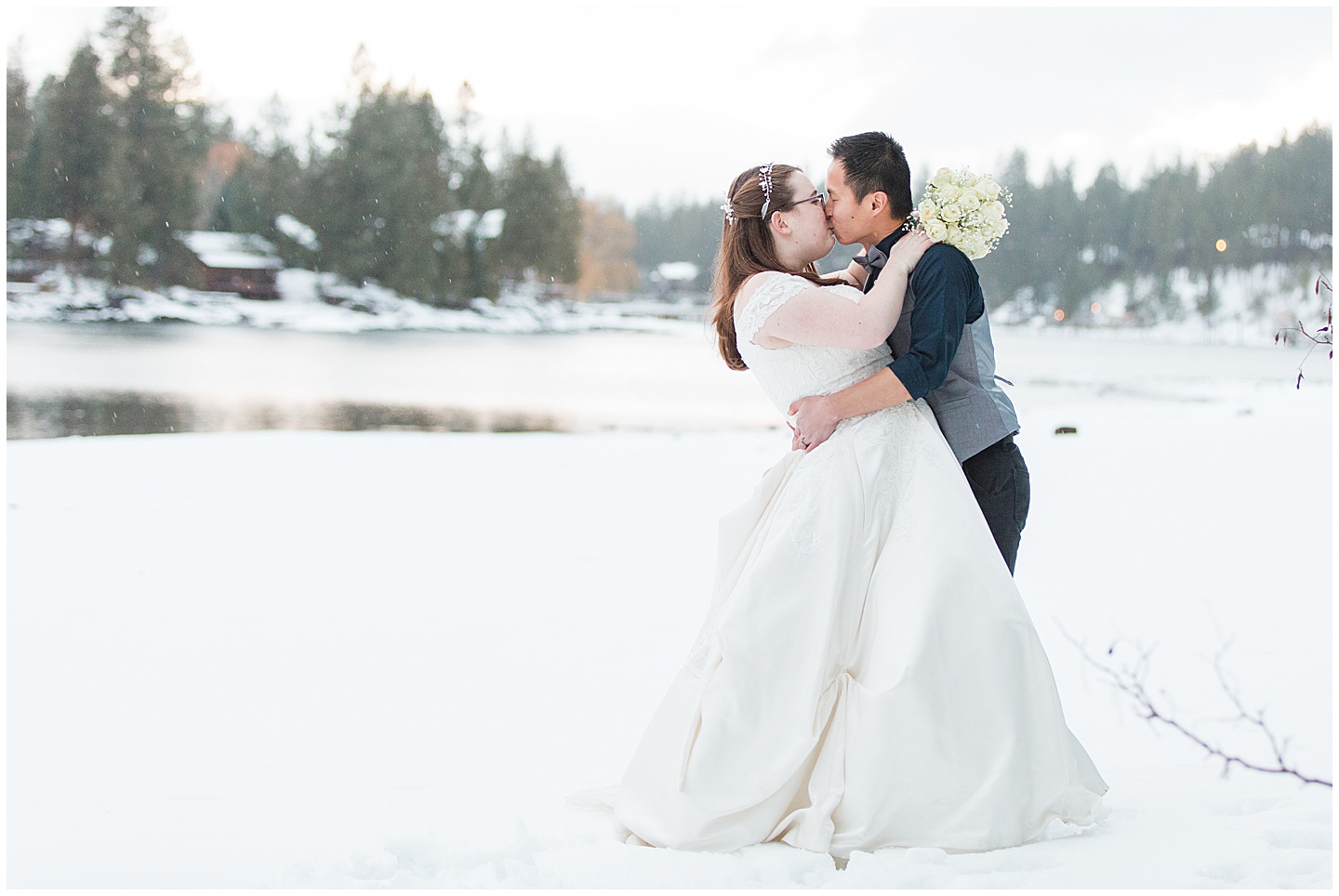 Winter River Mountain Lodge Wedding TIffany Joy W Photography