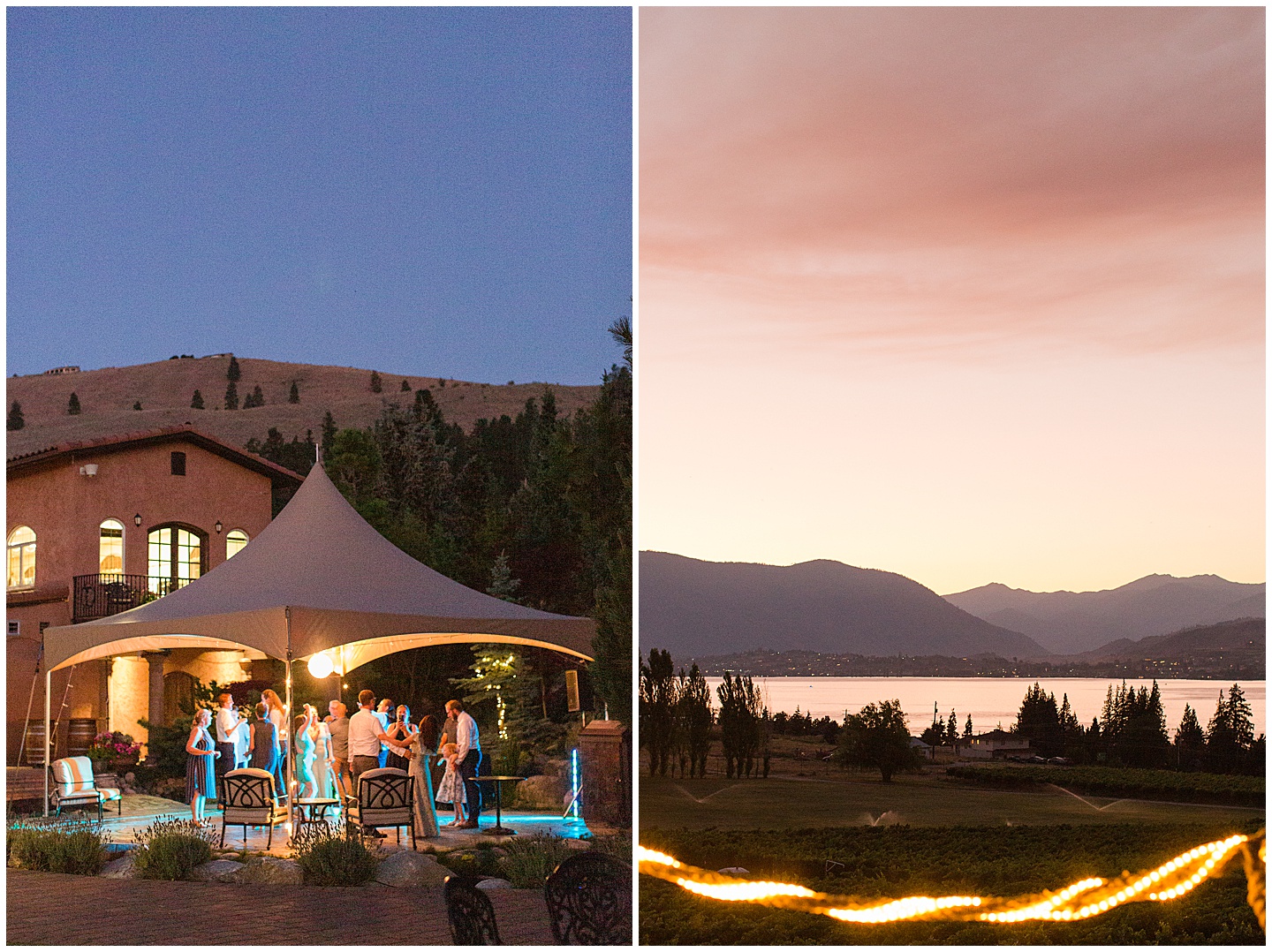 Lake Chelan Summer Wedding with Pink and Sage