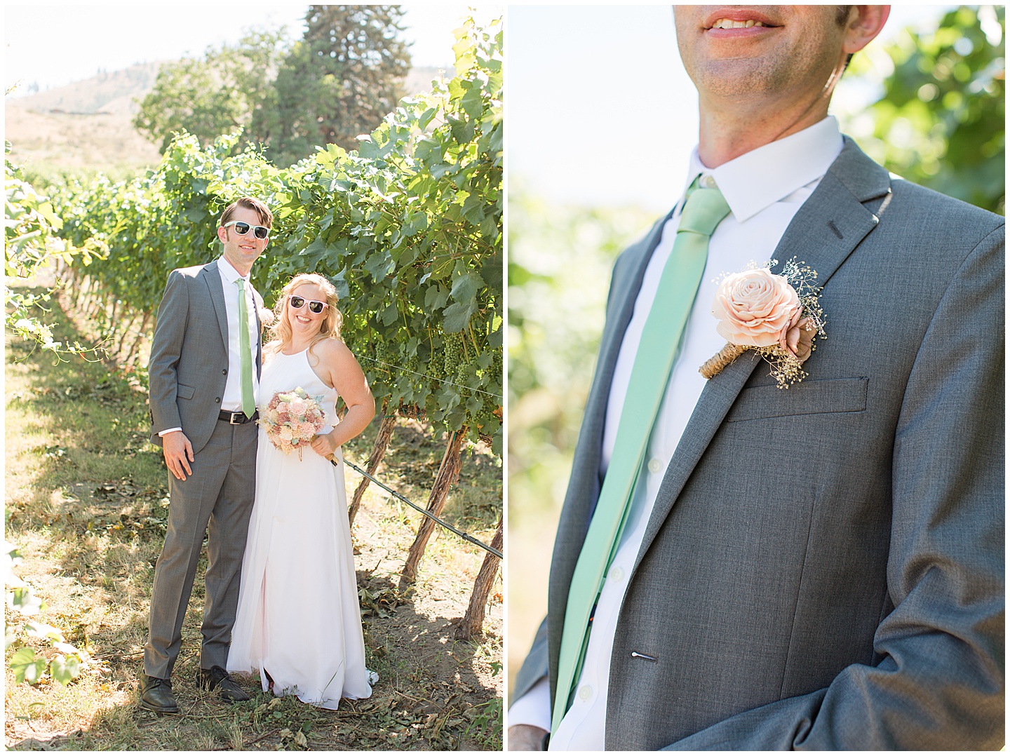 Lake Chelan Summer Wedding with Pink and Sage