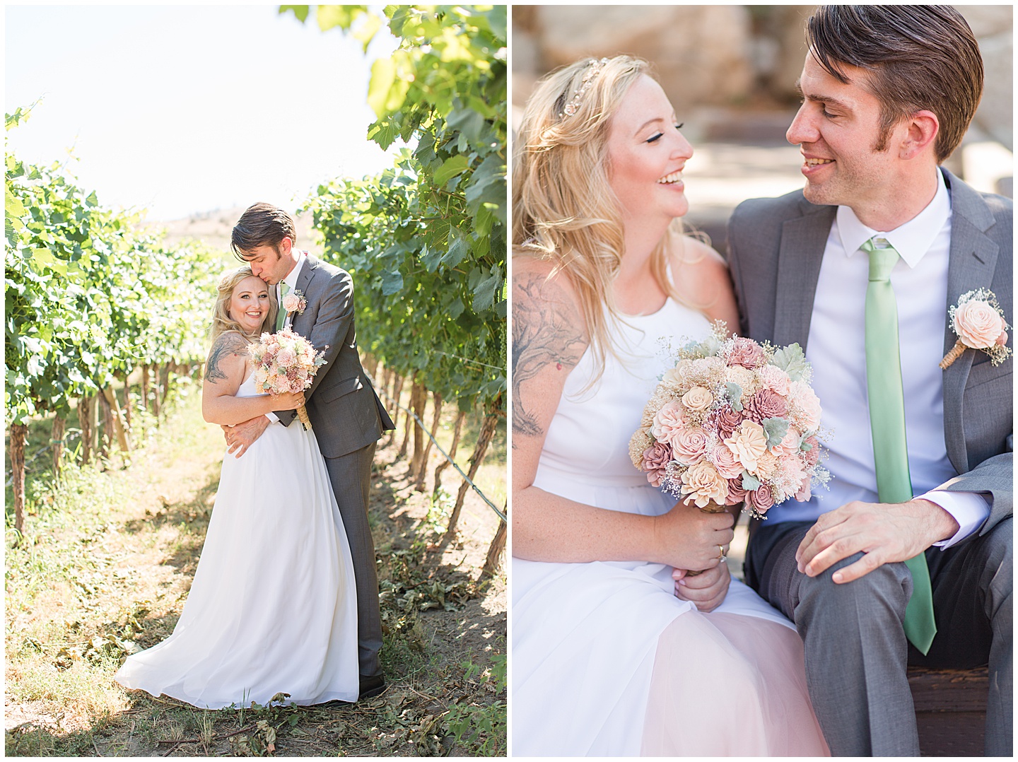 Lake Chelan Summer Wedding with Pink and Sage