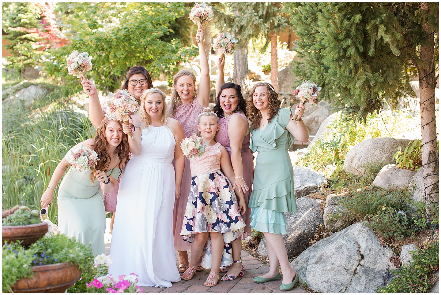 Lake Chelan Summer Wedding with Pink and Sage