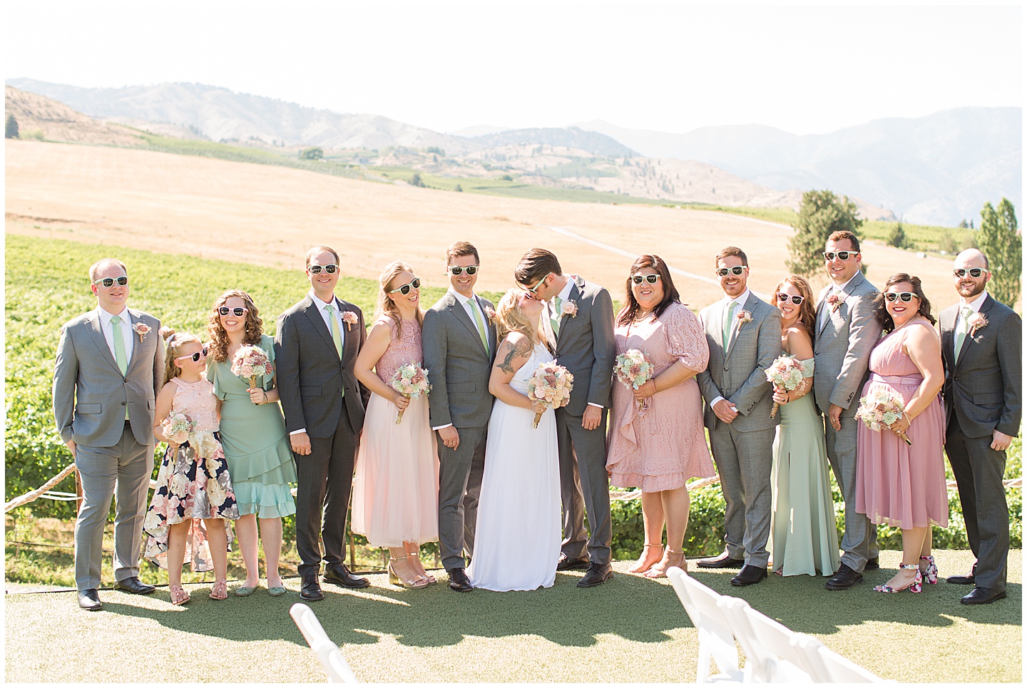 Lake Chelan Summer Wedding with Pink and Sage