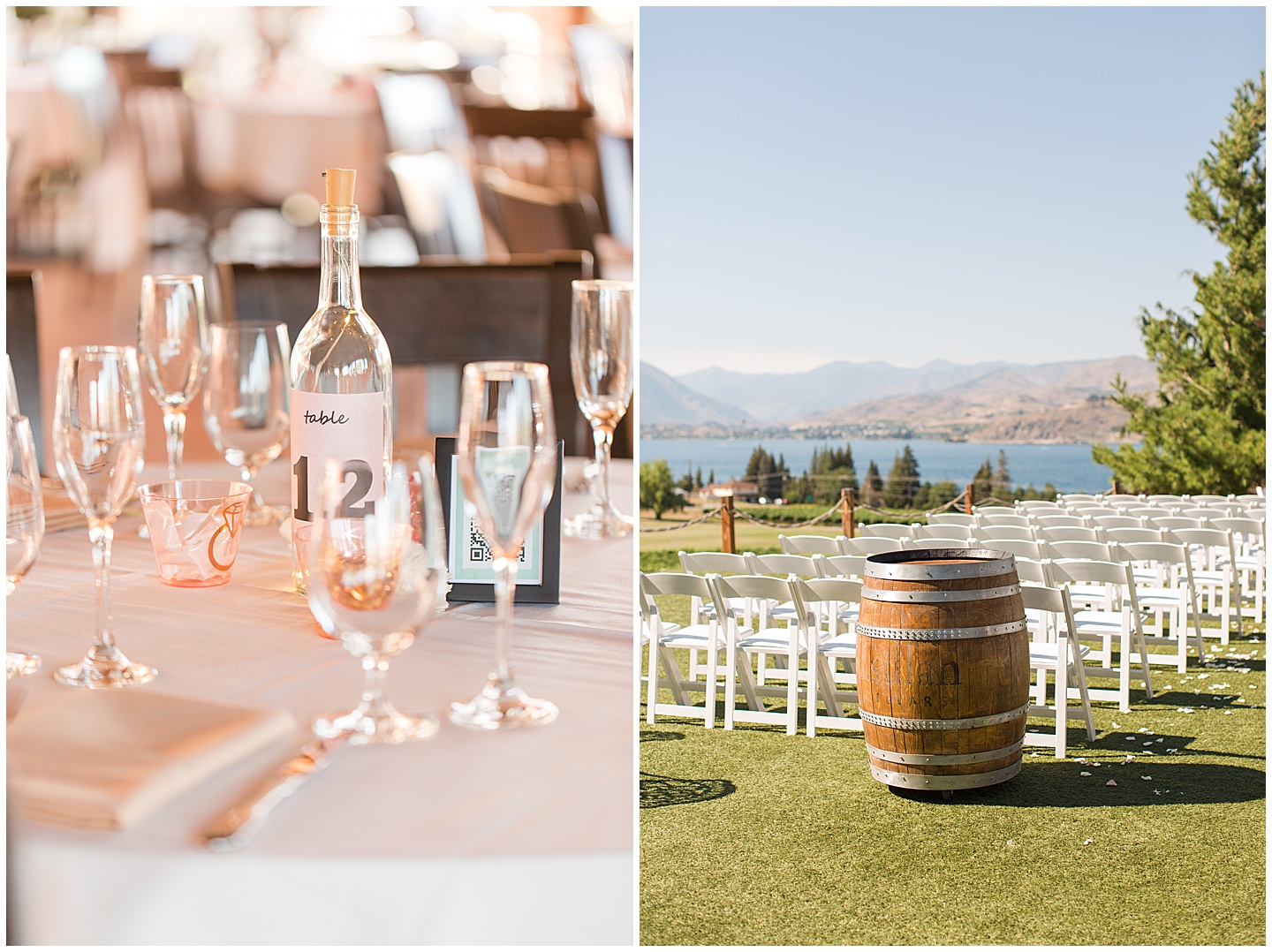 Lake Chelan Summer Wedding with Pink and Sage