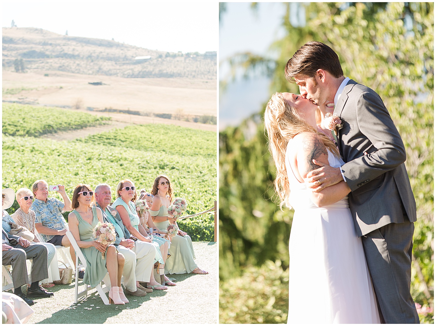 Lake Chelan Summer Wedding with Pink and Sage