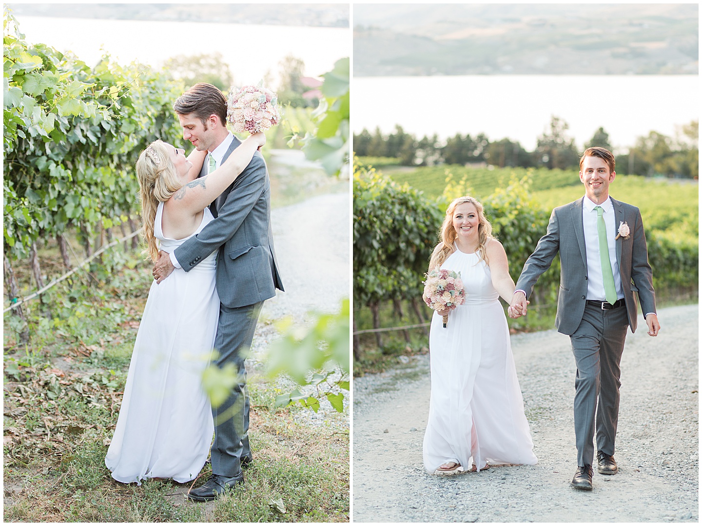 Lake Chelan Summer Wedding with Pink and Sage