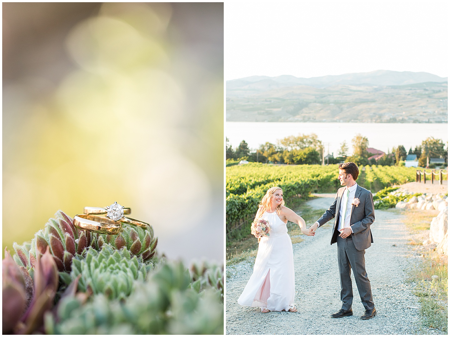 Lake Chelan Summer Wedding with Pink and Sage