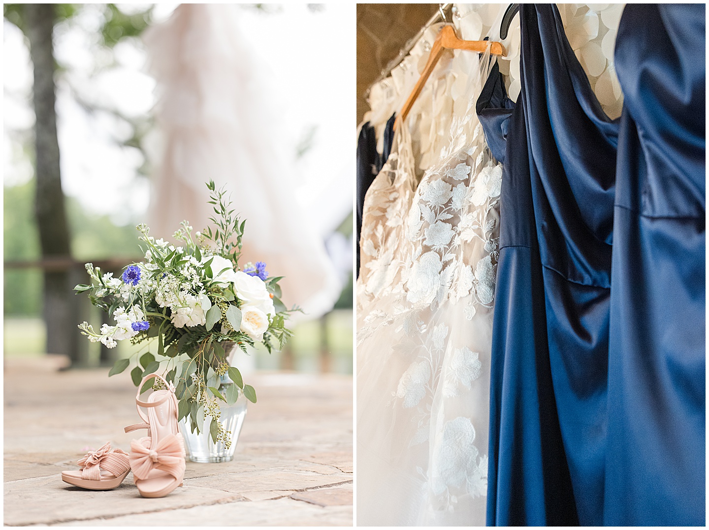 East Texas Navy and Silver Wilderness Spring Wedding Silver Star Ranch