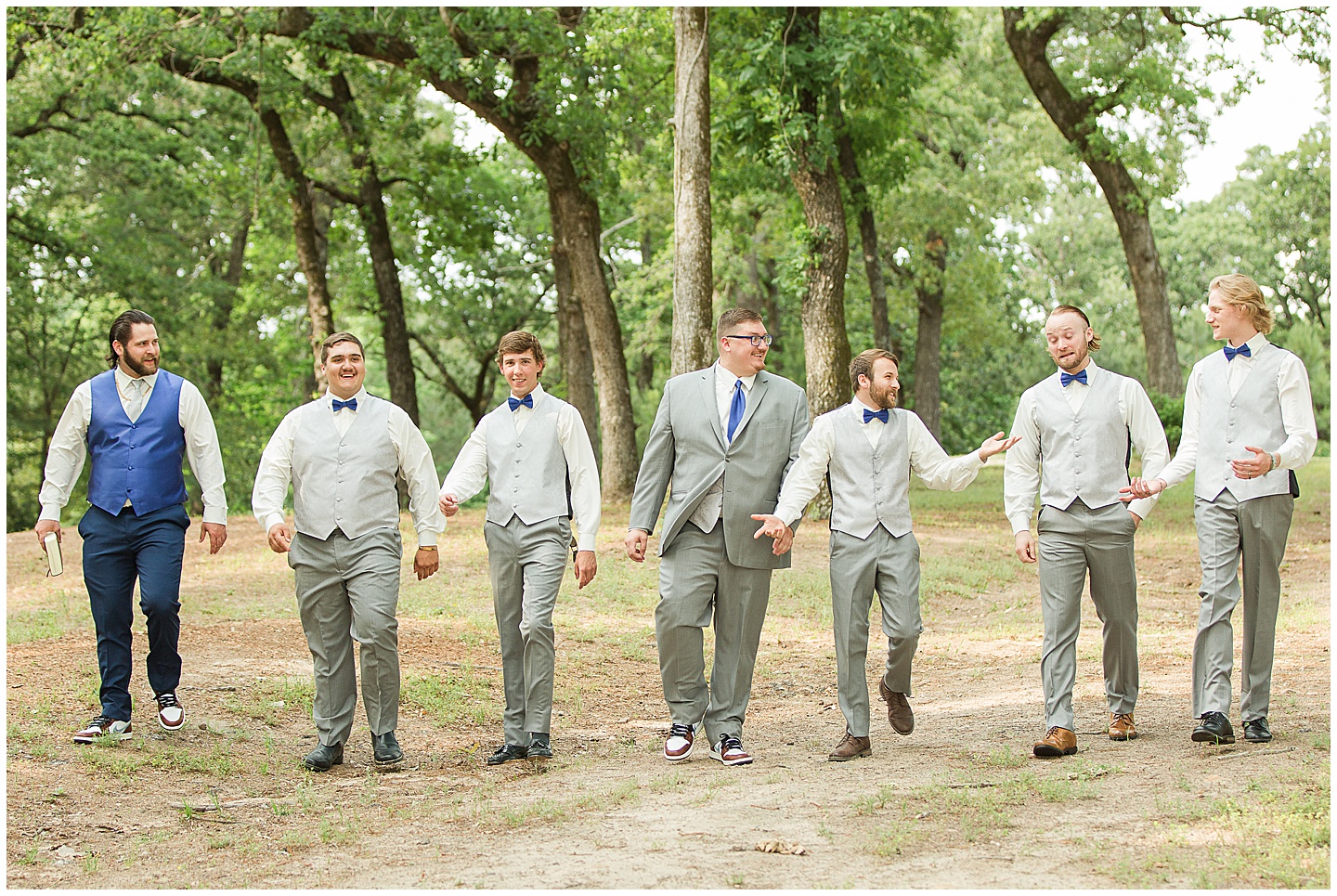 East Texas Navy and Silver Wilderness Spring Wedding Silver Star Ranch