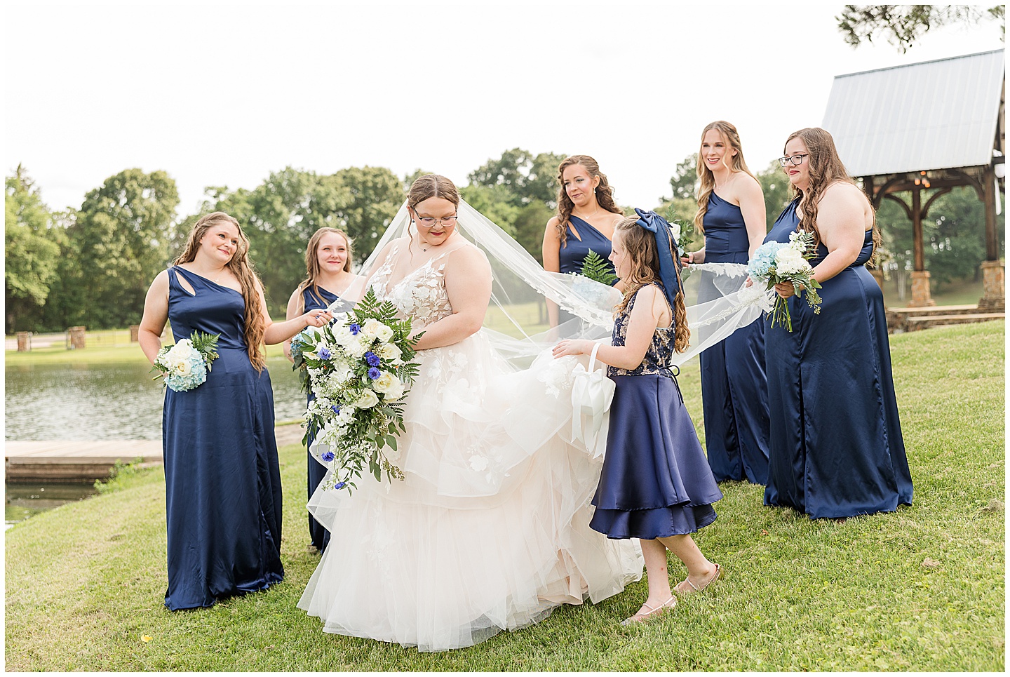 East Texas Navy and Silver Wilderness Spring Wedding Silver Star Ranch