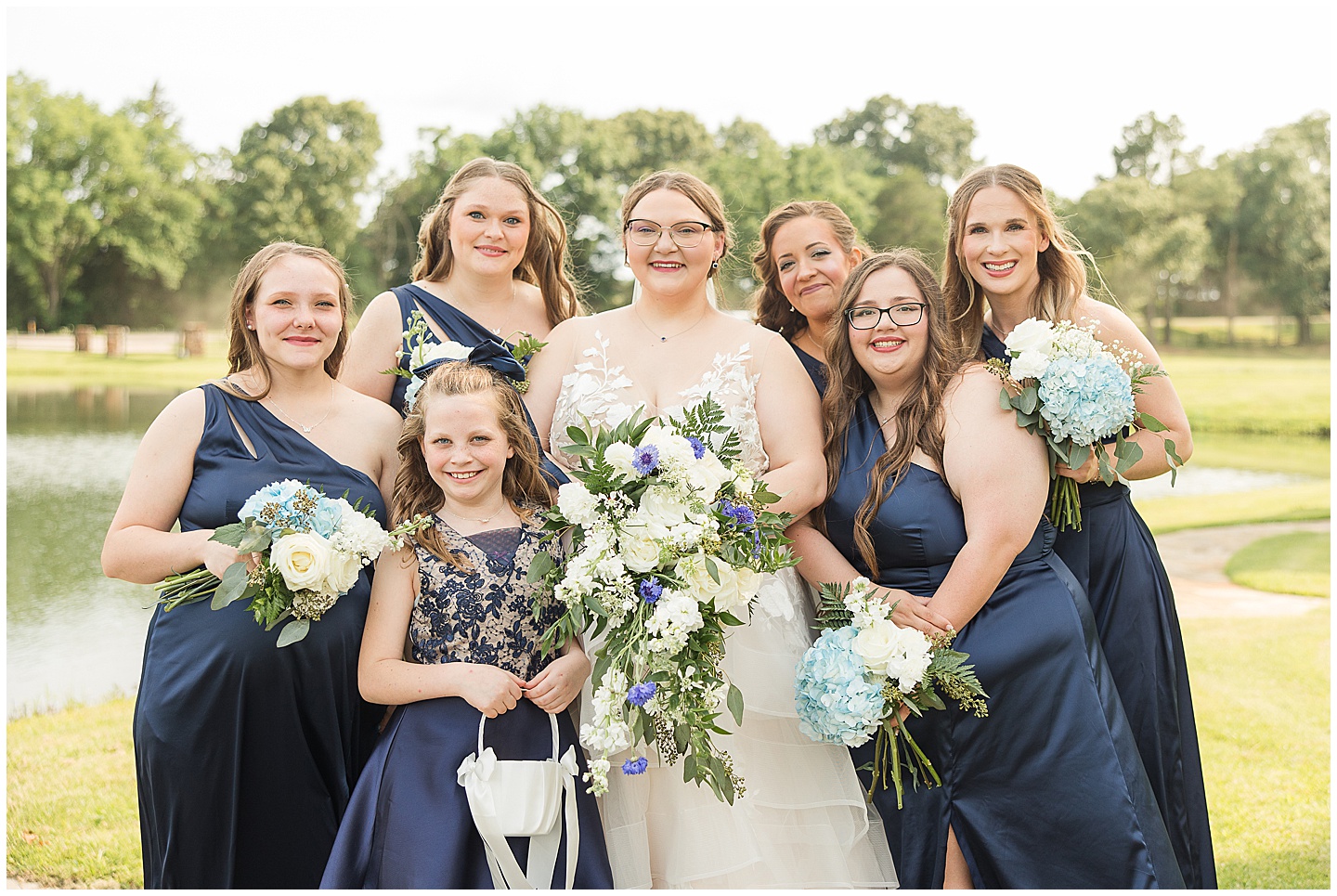 East Texas Navy and Silver Wilderness Spring Wedding Silver Star Ranch
