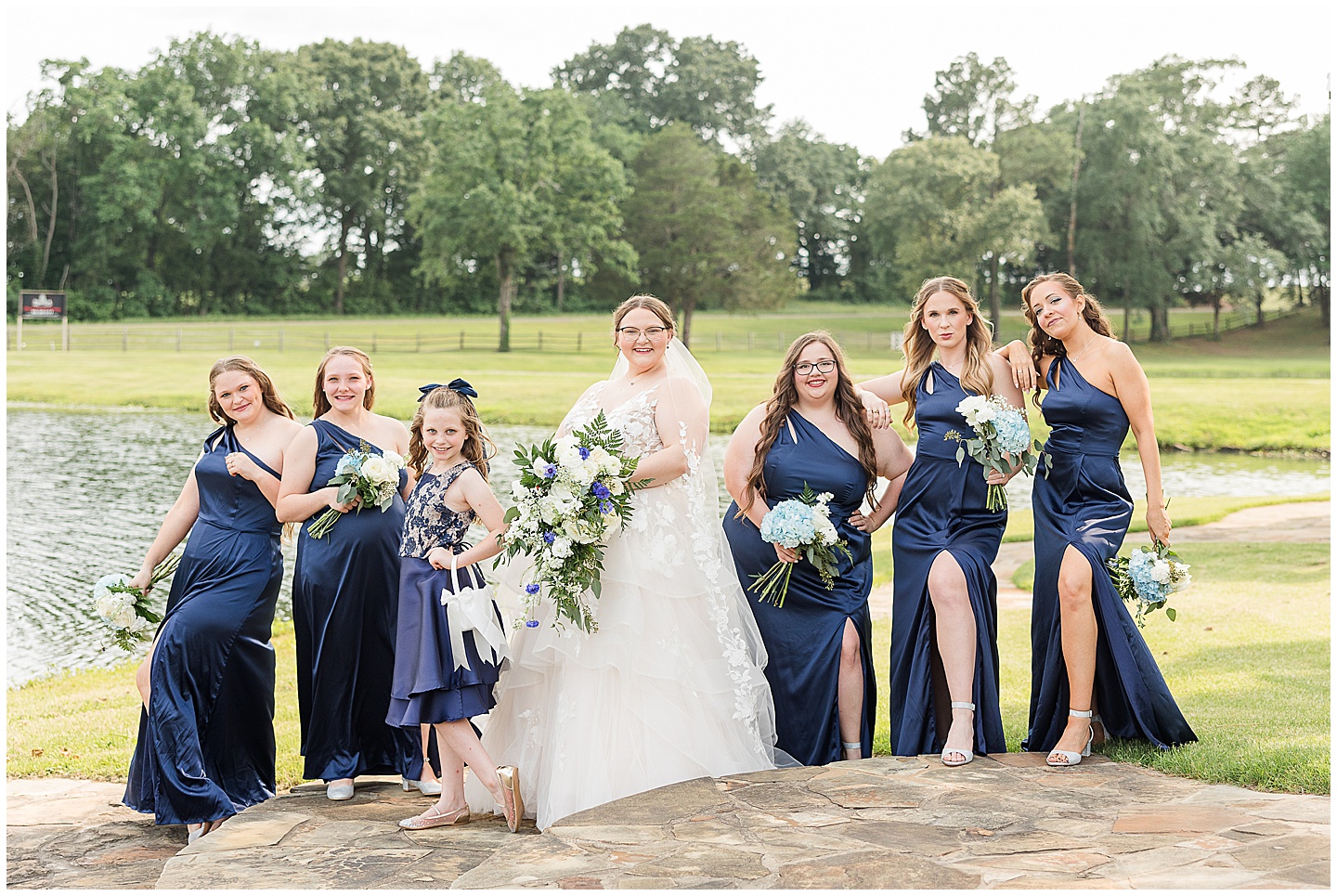 East Texas Navy and Silver Wilderness Spring Wedding Silver Star Ranch