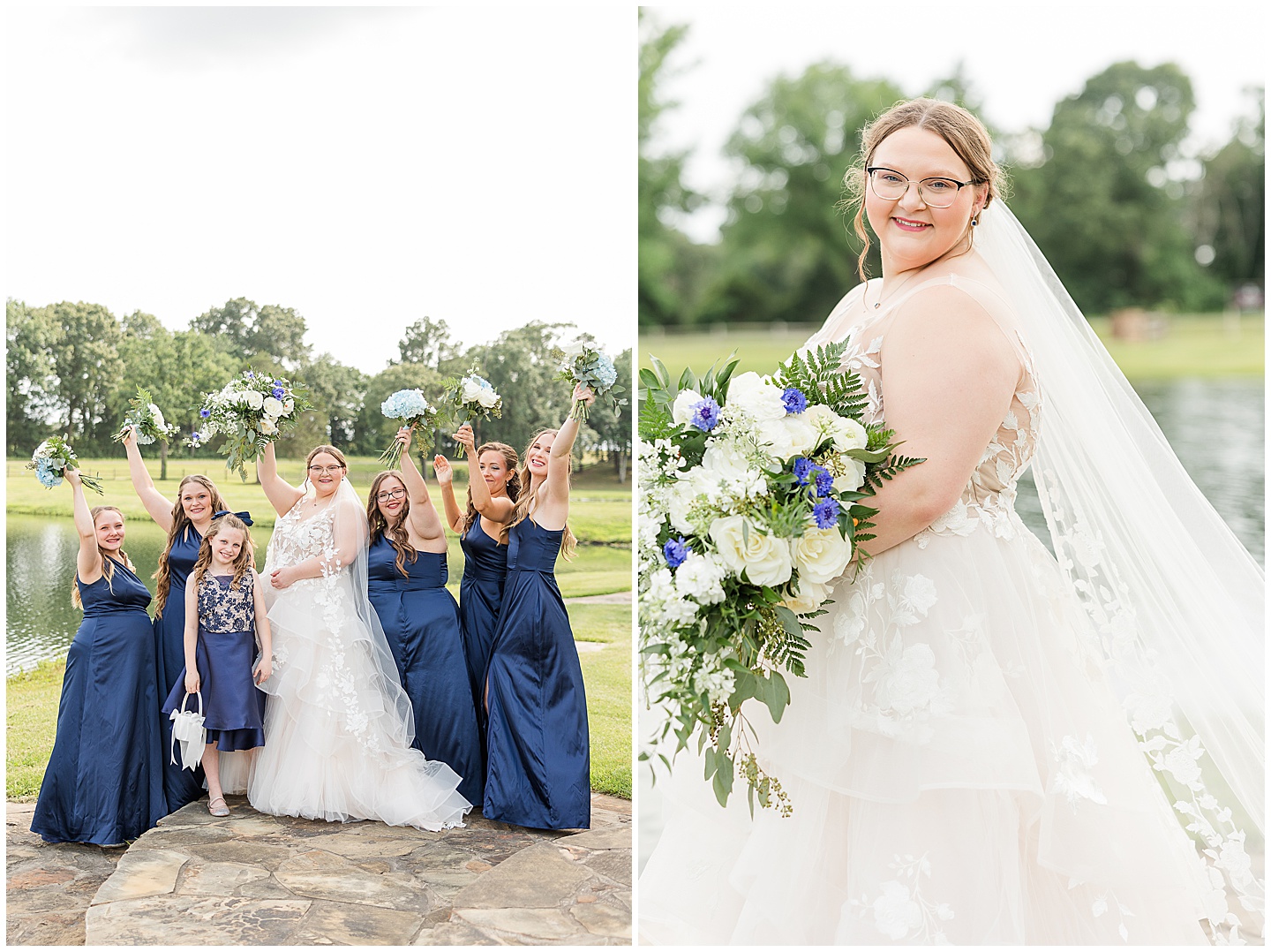East Texas Navy and Silver Wilderness Spring Wedding Silver Star Ranch